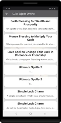 Luck Spells Offline android App screenshot 2